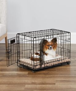 MidWest Homes for Pets Newly Enhanced Double Door iCrate Dog Crate, Includes Leak-Proof Pan, Floor Protecting Feet, Divider Panel & New Patented Features, Black X-Small 33 91FSWFRV7NL 1