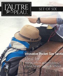Antibacterial Travel Hand Sanitizer Gel with Aloe Vera by L’Autre PEAU - Liquid Instant Hand Cleaner - Citrus Scented Square Pocket Sanitizer - 6 Piece Pack - (0.5 oz.) 11 91FavxSEbL