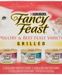 Purina Fancy Feast Grilled Poultry & Beef Collection Wet Cat Food Variety Pack - (24) 3 Oz. Cans 16 91FrayimyVL 3