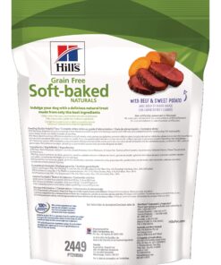 Hill's Grain Free Dog Treats, Soft-Baked Naturals with Beef & Sweet Potatoes, Soft Healthy Dog Snacks, 8 oz. Bag 22 91FskbayV2L