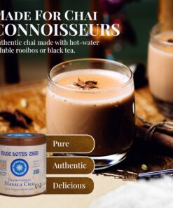 Blue Lotus Chai - Traditional Masala Chai - Makes 100 Cups - 3 Ounce Masala Spiced Chai Powder with Organic Spices - Instant Indian Tea No Steeping - No Gluten 3 Ounce (Pack of 1) 37 91G0hUKQ2GL