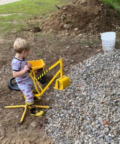 The Big Dig Sandbox Digger Excavator Crane with 360 Degree Rotation with Base Great for Sand, Dirt and Snow, Steel Outdoor Play Toy, Yellow 59 91G1VQK4L