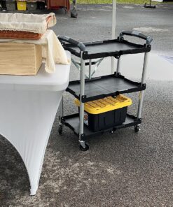 Olympia Tools 85-188 Pack-N-Roll Folding Collapsible Service Cart, Black, 50 Lb. Load Capacity per Shelf 150LB 67 91G5DPTbTOL