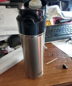 Thermos Sipp 16-Ounce Leak Proof Drink Bottle with Tea Infuser, Black, Stainless Steel UNITS 47 91GBe 0IxL