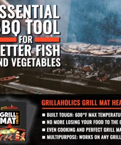 Alternative view of Grillaholics BBQ Grill Mat Heavy - 600 Degree Max Temperature Grilling Sheets - Set of 2 Grill Mats Non Stick - Lifetime Manufacturer Warranty Rectangle