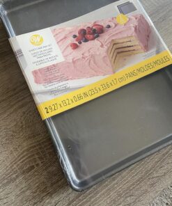 Wilton Easy Layers Sheet Cake Pan, 2-Piece Set, Rectangle Steel Sheet Pan 37 91GCgBzaLkL