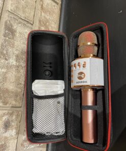BONAOK Wireless Bluetooth Karaoke Microphone, 3-in-1 Portable Handheld Mic Speaker for All Smartphones,Gifts for Girls Kids Adults All Age Q37(Rose Gold) Rose Gold 41 91GGkQ9WJkL