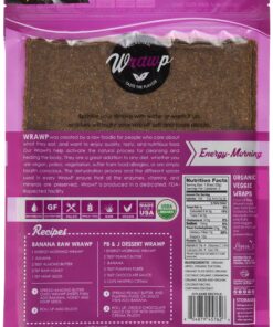 WrawP Organic Veggie Wrap - Energy Morning (1Pack), Gluten free, Plant Based Energizing Morning 5.60 Ounce (Pack of 1) 6 91GJnzVZb L