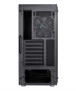 Fractal Design Meshify C - Compact Computer Case - High Performance Airflow/Cooling - 2X Fans Included - PSU Shroud - Modular Interior - Water-Cooling Ready - USB3.0 - Tempered Glass - Blackout Black Dark TG 42 91GLhFKa88L