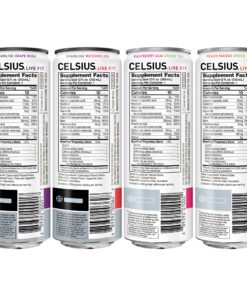 CELSIUS Fitness Drink 4-Flavor Variety Pack, Zero Sugar, 12oz. Slim Can, 12 Pack Carbonated & Non-Carbonated Assortment Pack #1 12 Fl Oz (Pack of 12) 14 91GRhBjPpnL