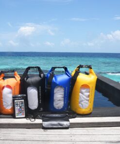 Freegrace Waterproof Dry Bags Set Of 3 Dry Bag With 2 Zip Lock Seals & Detachable Shoulder Strap, Waist Pouch & Phone Case - Can Be Submerged Into Water - For Swimming (Black(Window), 10L) Black(Window) 14 91GULOc1WCL