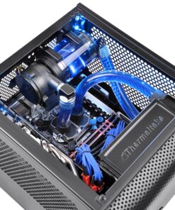 Thermaltake Core V1 SPCC Mini ITX Cube Gaming Computer Case Chassis, Interchangeable Side Panels, Black Edition, CA-1B8-00S1WN-00 85 91GUQ3ibSEL