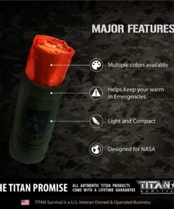 Titan Survival's Extra-Thick Emergency Mylar Sleeping Bag | Designed for NASA Space Exploration and Heat Retention. Perfect for Survival Kits and Go-Bags | PE, 36" x 78" Woodland Shrowd 13 91GUTpWYGCL
