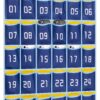 MISSLO Classroom Cell Phone Calculator Holder Numbered 30 Pockets Chart Hanging Wall Door Storage Organizer (Blue) 29 91GWymVdwkL