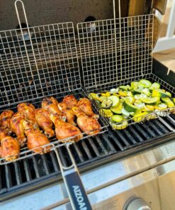 AIGMM Portable Stainless Steel BBQ Barbecue Grilling Basket for Fish ,Vegetables , Steak ,Shrimp, Chops and Many Other Food .Great and Useful BBQ Tool. Deep 27 91Gg0m6tCRL