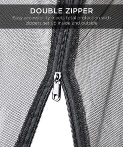 Best Choice Products 9ft Adjustable Mosquito Net for Umbrellas 7.5-11ft, Bug Screen Patio Umbrella Accessory for Outdoor Market Offset Cantilever w/Polyester Mesh Net, Zipper Door, Fillable Base 27 91GkDeg6kMS