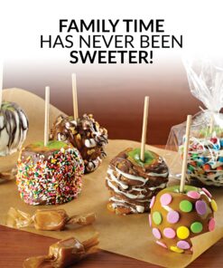 Nostalgia CCA5 Lazy Susan Chocolate & Caramel Apple Party with Heated Fondue Pot, 25 Sticks, Decorating and Toppings Trays 19 91Gp2GU0xhL 1