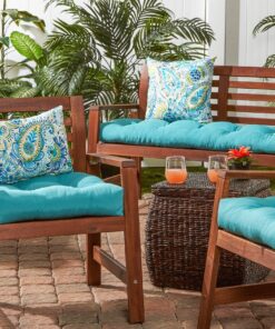 Greendale Home Fashions Rectangle Outdoor Accent Pillows in Painted Paisley (Set of 2), Baltic 12 91Gv7xjgfzL