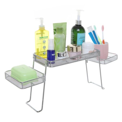 MyGift Chrome Plated Metal Over The Sink Organizer Shelf Rack, 3 Tiered Bathroom or Kitchen Sink Storage Display Caddy