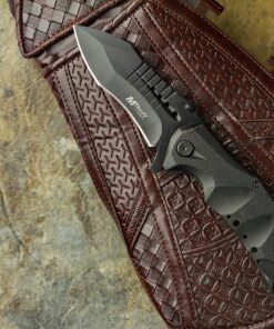MTech USA – Spring Assisted Folding Knife – Black Stainless Steel Blade and Black Aluminum Handle with Rope Cutter, Glass Punch and Pocket Clip - Hunting, Camping, Survival, Tactical, EDC – MT-A845BK Black Blade 37 91Gydhli0lS