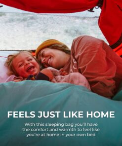 TETON Sports Mammoth Queen Size Sleeping Bag- Double Sleeping Bag – A Warm Bag The Whole Family can Enjoy – Great Sleeping Bag for Camping, Hunting and Base Camp. Compression Sack Included Teal Mammoth 0F 42 91H1rgRb0IL
