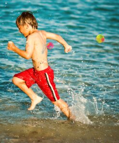 4E's Novelty 24 Pack - 2" Water Bomb Splash Balls - Mini Water Absorbent Ball - Kids Pool Toys, Outdoor Water Activities for Kids, Pool Beach Party Favors. Water Fight Games 12 91HEob9dxLL