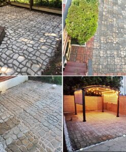 Walk Maker, Pathmate Stone Moldings Paving Pavement Concrete Molds Stepping Stone Paver Walk Way Mold for Patio, Lawn & Garden(Big Size:16.9 x 16.9 x 1.6 inch) Big Size:16.9 x 16.9 x 1.6 inch 24 91HM1shHKmL