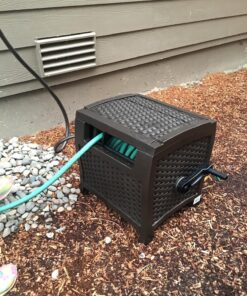 Suncast 175 ft. Wicker Style Resin Hose Hideaway with Hose Guide, Java 1 Pack 23 91HRQrs8H6L