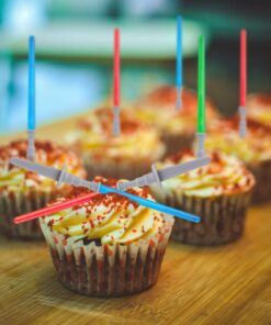 Light Sabre Cupcake Decoration Toppers Sticks Picks Set for Children Birthday Party, Fan Shows, Movies, 4" inches Tall (12 Pack) 29 91HS2YSUIYL