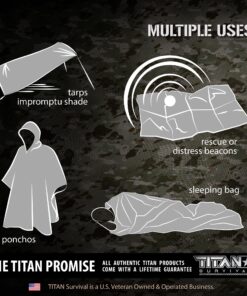 Titan Survival's Extra-Thick Emergency Mylar Sleeping Bag | Designed for NASA Space Exploration and Heat Retention. Perfect for Survival Kits and Go-Bags | PE, 36" x 78" Woodland Shrowd 16 91HZ ekwbZL