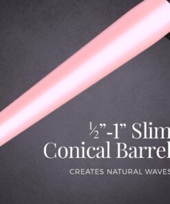 REMINGTON Pro Pearl Ceramic Conical Curling Wand, Digital Controls + 10 Heat Settings, Black/Pink, CI95AC4 1/2 - 1 Inch Black/Pink Tapered 34 91HapzkM7cL