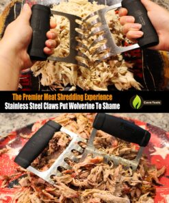 Alternative view of Cave Tools Metal Meat Claws for Shredding Pulled Pork, Chicken, Turkey, and Beef- Handling & Carving Food - Barbecue Grill Accessories for Smoker, or Slow Cooker - Knuckle Grip