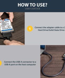 StarTech.com USB 3.1 to 2.5" SATA Hard Drive Adapter - USB 3.1 Gen 2 10Gbps with UASP External HDD/SSD Storage Converter (USB312SAT3CB) USB 3.1 | 2.5" 29 91HjWuzpbTL