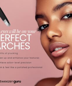 Tweezer Guru Tweezers for Women - Slant Pointed Precision Tweezers for Eyebrows & Ingrown Hair Removal - Blackhead and Splinter Tweezer with Sharp Needle Nose Point for Plucking (Black) 1 Count (Slant) Black 30 91Hmh9gwAAL