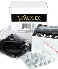 Vivaplex, 24, Amber, 10 ml Glass Roll-on Bottles with Stainless Steel Roller Balls. 3-3 ml Droppers included 19 91HnQjCI91L