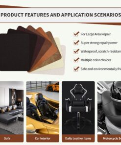 ONine Leather Repair Patch,Self-Adhesive Couch Patch,Multicolor Available Scratch Leather 8X11 Inch Peel and Stick for Sofas, Car Seats Hand Bags Jackets(New Dark Brown) 8" x 11" New Dark Brown 30 91HojiQhlPL
