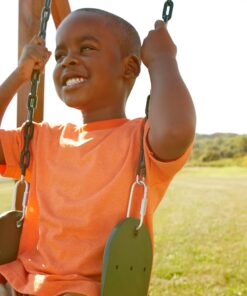 Swing-N-Slide Heavy Duty Green Swing Seat - 58" Vinyl Coated Chain Backyard Playground Swing for Replacement or Accessories 18 91HtkVqZSvL