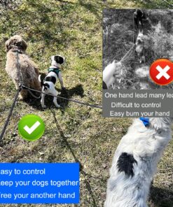 Heavy Duty 3 Dog Leash No Tangle Multiple Dog Leash Triple Dog Leash(30-200 Lbs) Double Dog Leash for 2 Dogs,360°Swivel 3 Way Dog Leash Interchangeable Two Dog Leash with Hand-Protected Handle L / For 20LBs - 150LBs Dogs Black 23 91HukJ9o0yL