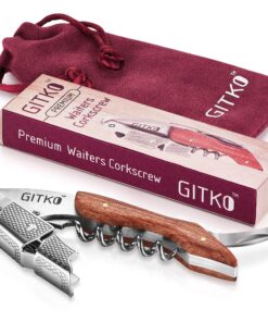 Alternative view of Wine Opener & Waiters Corkscrew-With a Comfortable Rosewood handle – Wine And Beer Bottle Opener For Bartenders, Waiters, –With A Wine Key Foil Cutter - With a Nice Pouch Included 1Pack