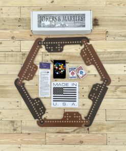 Rustic & Refined Design Jokers and Marbles Game (Brown, 4-8 Player) 17 91Hzm TvBaL