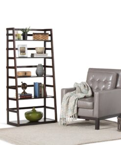 SIMPLIHOME Bedford SOLID WOOD Universal TV Media Stand, 53.9 inch Wide, Living Room Entertainment Center, Storage Cabinet with Glass Doors, for Flat Screen TVs up to 60 inches in Dark Tobacco Brown 23 91I2kFcbR4L