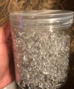 Yalis Push Pins 600 Count, Standard Clear Thumb Tacks Steel Point and Clear Plastic Head 44 91I6RWJ6ZmL