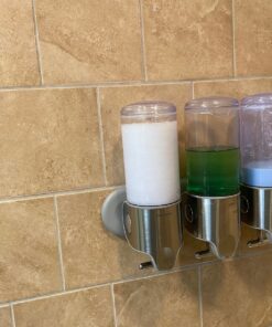 simplehuman Single Wall Mount Shower Pump, 15 fl. oz. Shampoo and Soap Dispenser, Stainless Steel 29 91ICPkfmiJL