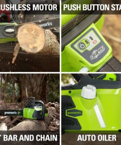 Greenworks 40V 16" Brushless Cordless Chainsaw (Great For Tree Felling, Limbing, Pruning, and Firewood / 75+ Compatible Tools), Tool Only 16" (Tool Only) Gen 1 22 91IFCNZsx7S