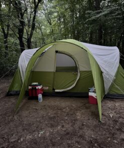 Coleman Montana Camping Tent, 6/8 Person Family Tent with Included Rainfly, Carry Bag, and Spacious Interior, Fits Multiple Queen Airbeds and Sets Up in 15 Minutes Green 8-Person 41 91IHFyFsHL