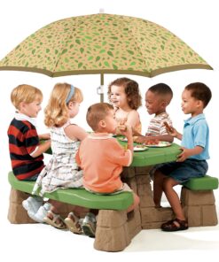 Step2 Naturally Playful Picnic Table with Umbrella Green & Leaves 18 91IKAuUQvFL
