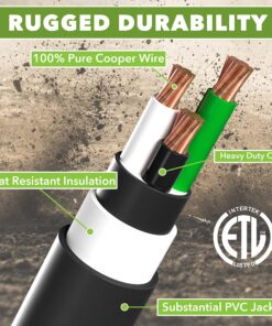 LeisureCords Trailer dogbone Adapter 15 amp Male to 30 amp Female Locking Connector with LED Power Indicator 16 91IKW6NFCBL