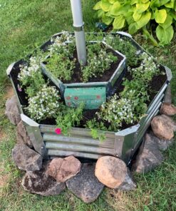 Sunnydaze 40-Inch Hexagon Galvanized Steel Raised Garden Bed Kit - Outdoor Metal Planter for Plants and Vegetables - Silver 40 91INJKPExeL