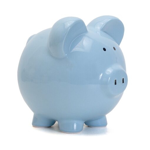 Child to Cherish Ceramic Piggy Bank, Blue Light Blue