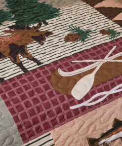 Greenland Home Moose Lodge Quilt Set, King, Natural 23 91ITSH3OfsL